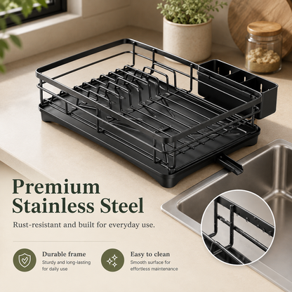 Metal Dish Drying Rack with Drain Board