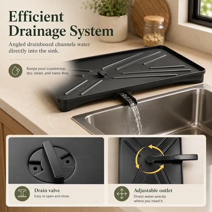 Metal Dish Drying Rack with Drain Board
