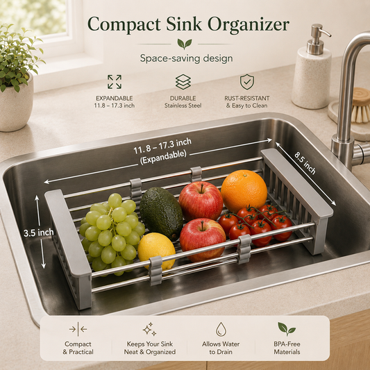 Retractable Stainless Steel Sink Drain Basket