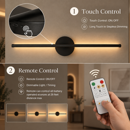 Touch control and remote control of the Line wall light